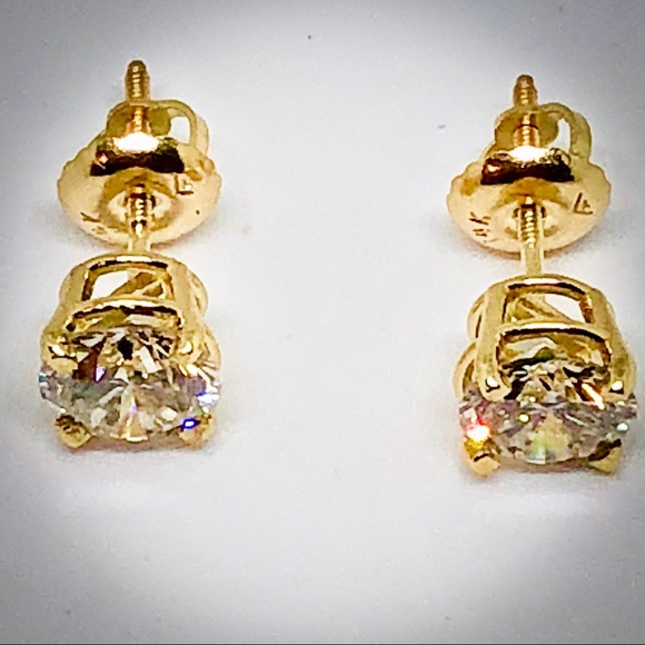 1 CT Diamond 14k stud earring Si clarity H color - Picture 4 of 8